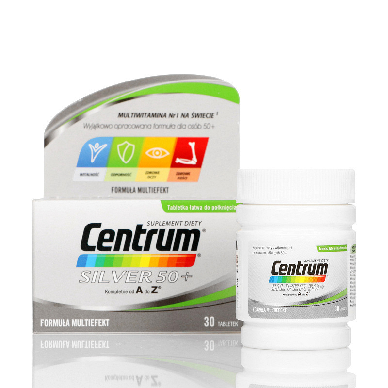 Centrum Silver 50+, tabletki z kompozycją minerałów i witamin dla osób po 50. roku życia, 30 szt.