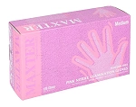 MAXTER rękawice nitrylowe bezpudrowe rozmiar M, różowe, 100 szt.