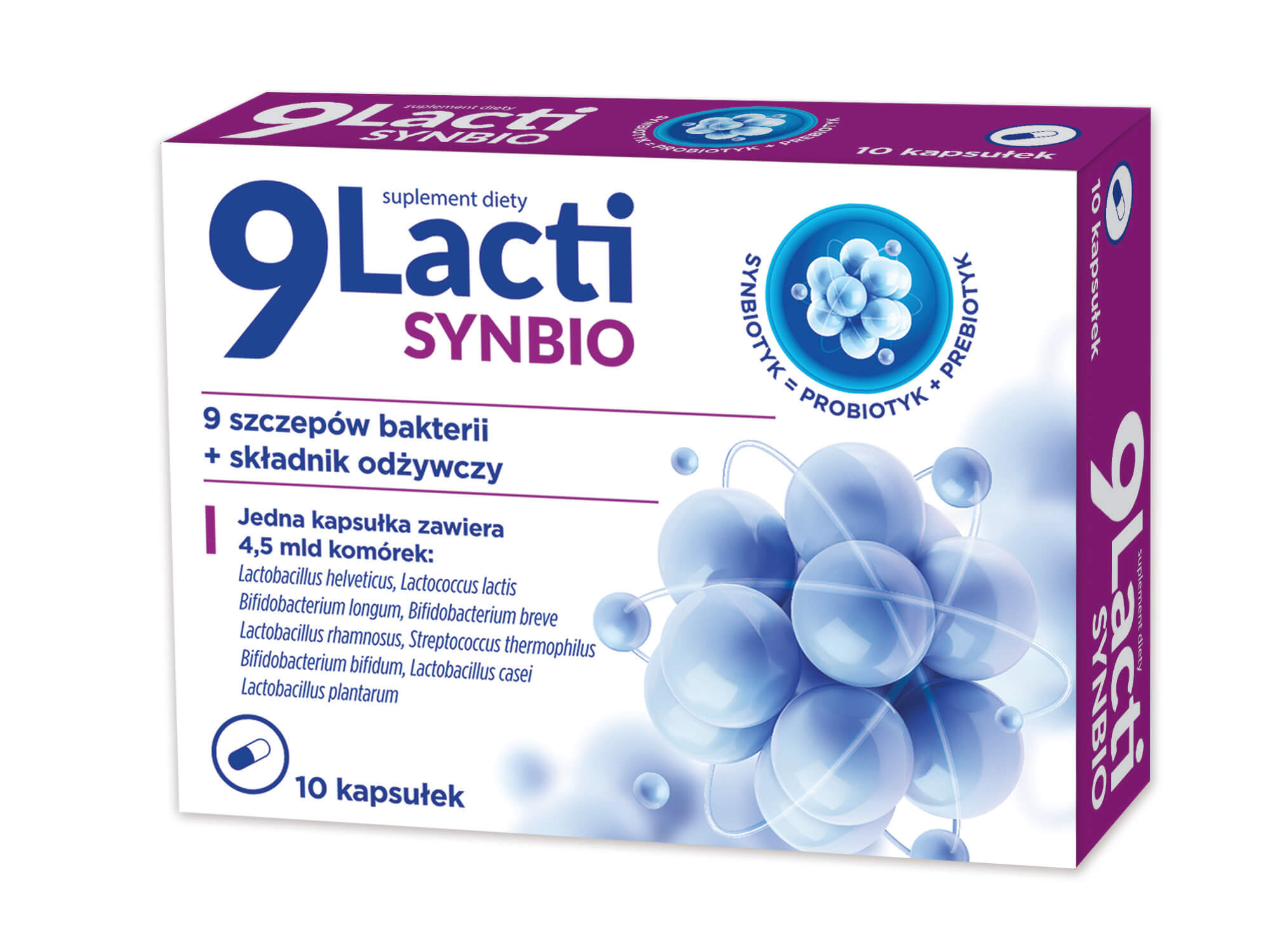 9 Lacti Synbio, kapsułki z 9 szczepami bakterii, 10 szt.