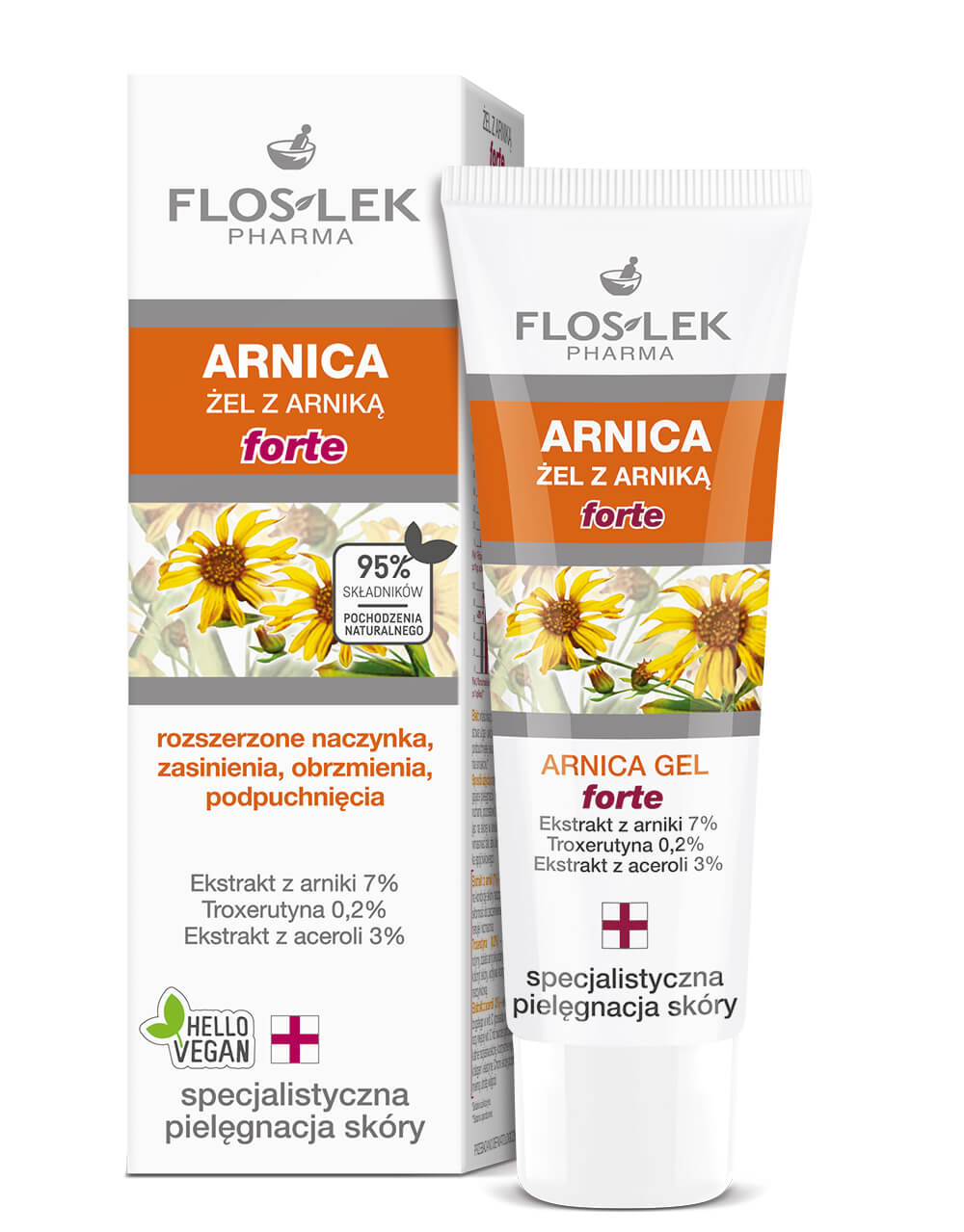 Flos-Lek Żel arnikowy Forte  na opuchnięcia nóg, 50 ml