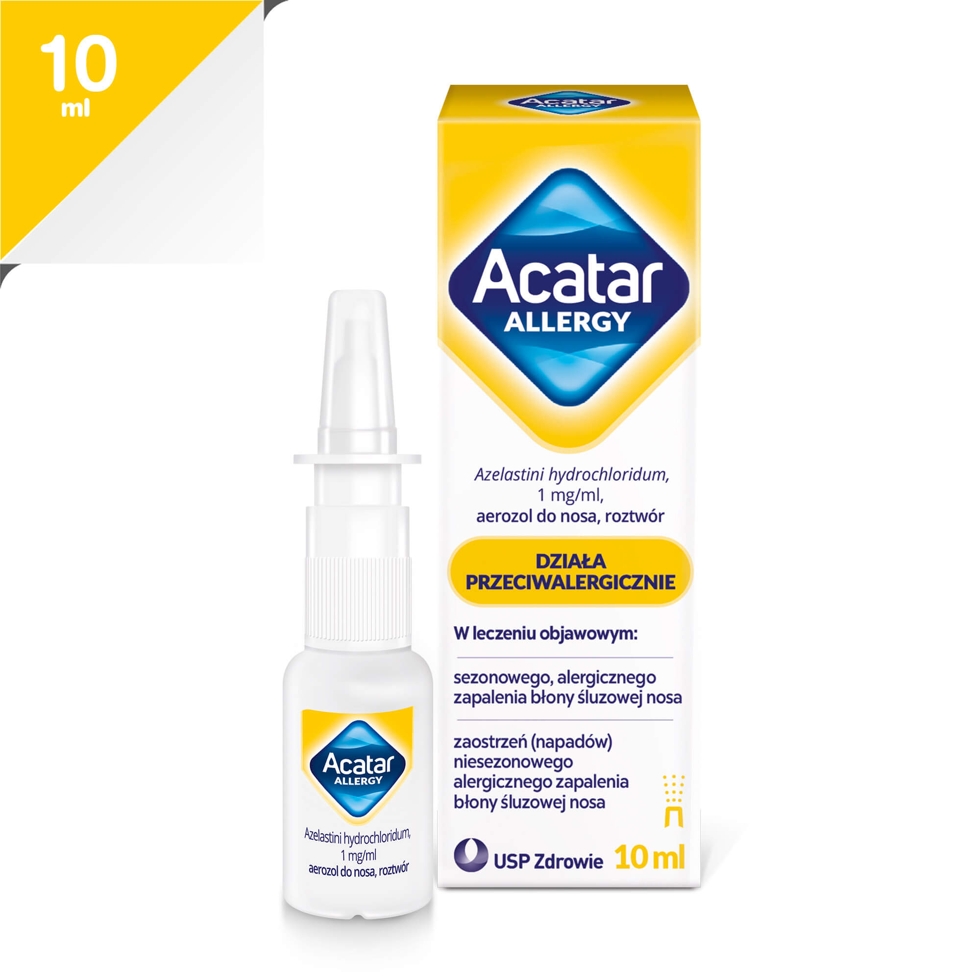 Acatar Allergy, spray na sezonowe alergiczne zapalenie błony śluzowej nosa, 10 ml