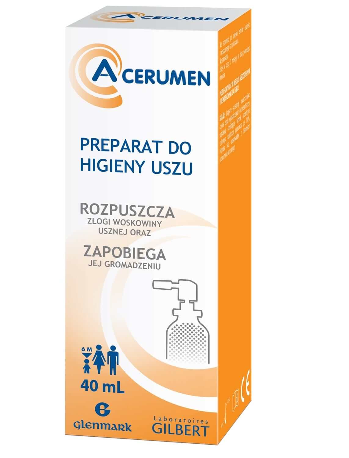 A-Cerumen, spray do higieny uszu, 40 ml