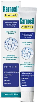 Karnosil Acnohelp , żel specjalistyczny z jonami srebra i karnozyną na problemy skórne, 50 ml
