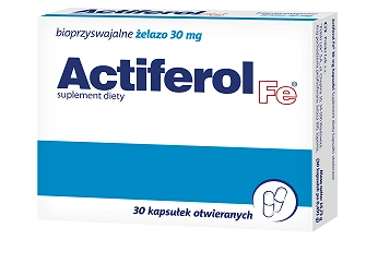 Actiferol Fe , kapsułki ze składnikami uzupełniającymi codzienną dietę w żelazo, 30 szt.