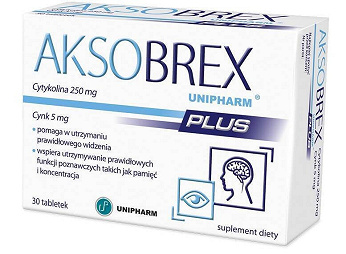 Aksobrex Unipharm , tabletki ze składnikami wspomagającymi utrzymać dobry wzrok, 30 szt.