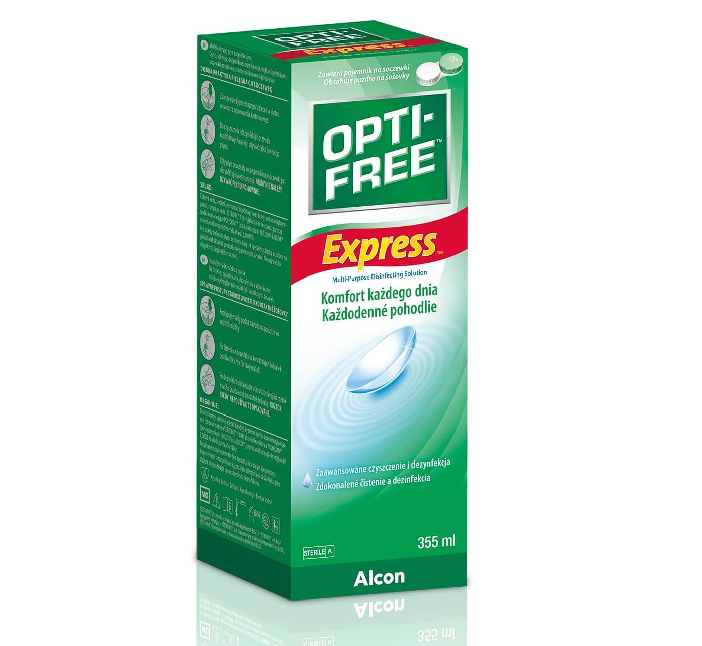 Opti-Free Express, płyn wielofunkcyjny do soczewek, 355 ml
