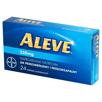 Aleve, tabletki o działaniu przeciwbólowym i przeciwgorączkowym, 24 szt.