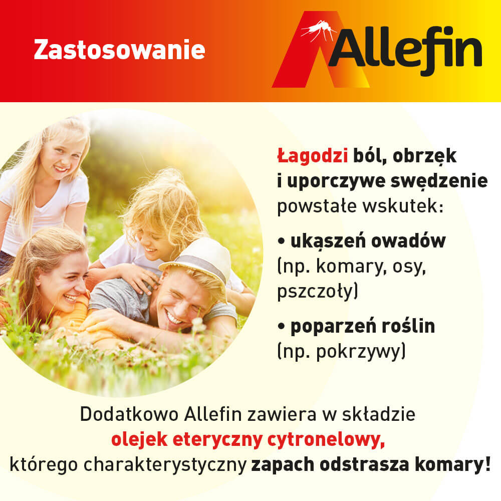 Allefin (20 mg+10 mg)/g, żel na ukąszenia owadów, 30 g