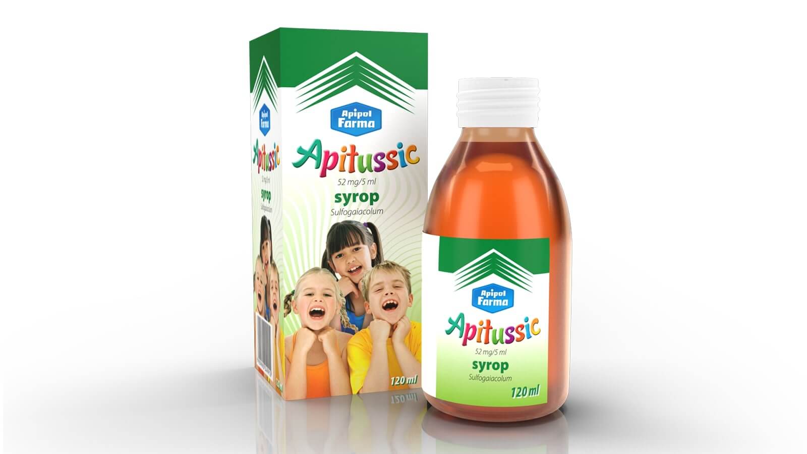 Apitussic , syrop o działaniu wykrztuśnym dla dzieci i dorosłych, 120 ml