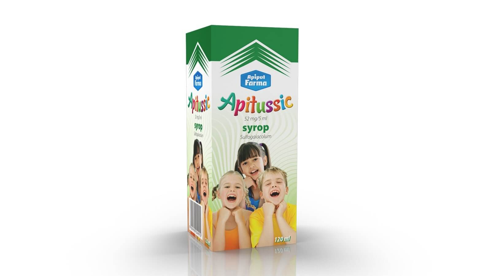 Apitussic , syrop o działaniu wykrztuśnym dla dzieci i dorosłych, 120 ml