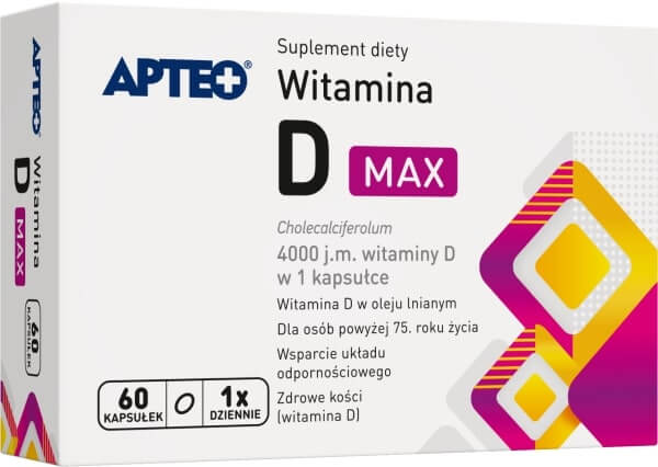 Witamina D MAX APTEO dla osób powyżej 75. roku życia, 60 szt.