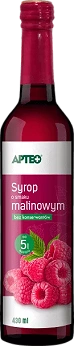 Syrop o smaku malinowym APTEO, bez konserwantów, 430 ml