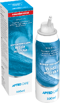 Woda morska hipertoniczna APTEO, w sprayu, udrażniająca drogi oddechowe, 100 ml