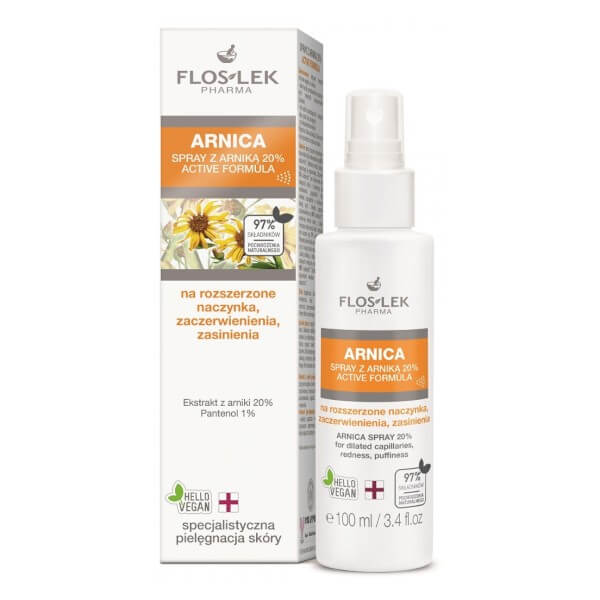 Flos-Lek Arnica spray do pielęgnacji szyi i dekoltu przy powstawaniu rumienia naczynioruchowego, 100 ml 