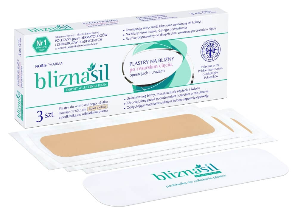 BLIZNASIL  plastry na blizny 17 x 3,5 cm, 3 szt. 