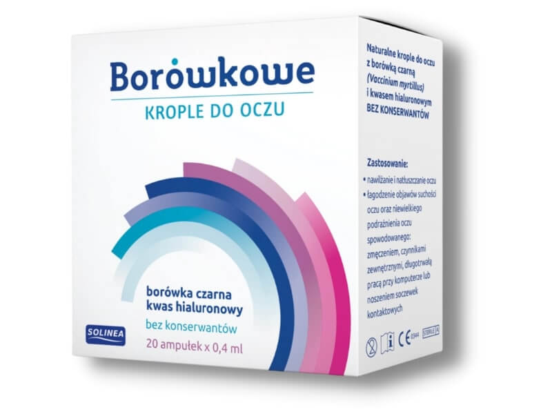 Borówkowe krople do oczu, 20 minims. po 0,4 ml KRÓTKA DATA 31.08.2025