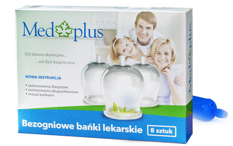 Bańki Med Plus bezogniowe lekarskie 8 szt. + pompka ergonomiczna