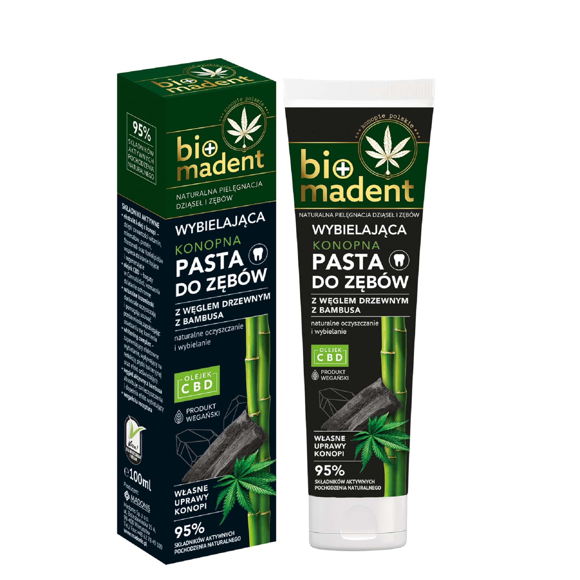 Bio Madent Pasta Konopna, wybielająca do zębów, 100 ml