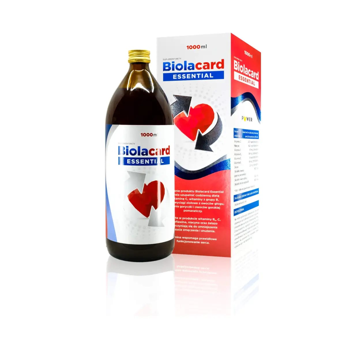 Biolacard Essential, płyn ze składnikami wspomagającymi prawidłowe funkcjonowanie serca, 1000 ml