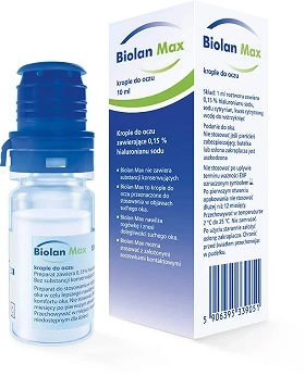 Biolan Max, krople do oczu, łagodzące objawy suchego oka, 10 ml