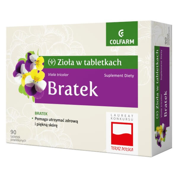 Bratek tabletki ze składnikiem pomocnym w utrzymaniu zdrowej i pięknej skóry, 90 szt.