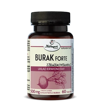Burak Forte, tabletki z żelazem i witaminą C, 60 szt.
