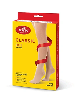 Pani Teresa Classic , podkolanówki uciskowe, CCL 1, kolor jasny beż, rozmiar XL, para