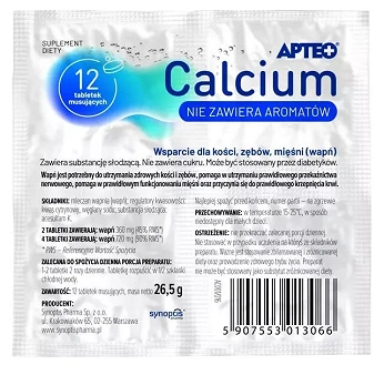 Calcium APTEO, tabletki musujące zawierające wapń, 12 szt.