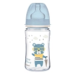 Canpol Babies butelka szeroka antykolkowa niebieska o pojemności 240 ml, (35/232_blu), 1 szt.
