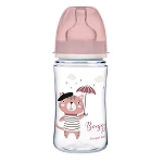 Canpol Babies butelka szeroka antykolkowa różowa o pojemności 240 ml, (35/232_pink), 1 szt.
