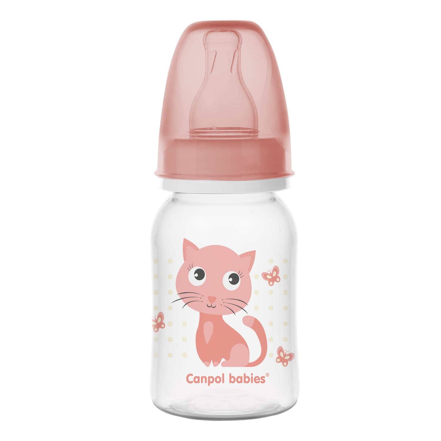 Canpol Babies, butelka wąska antykolkowa Wesołe Zwierzaki, 120 ml x 1 szt.