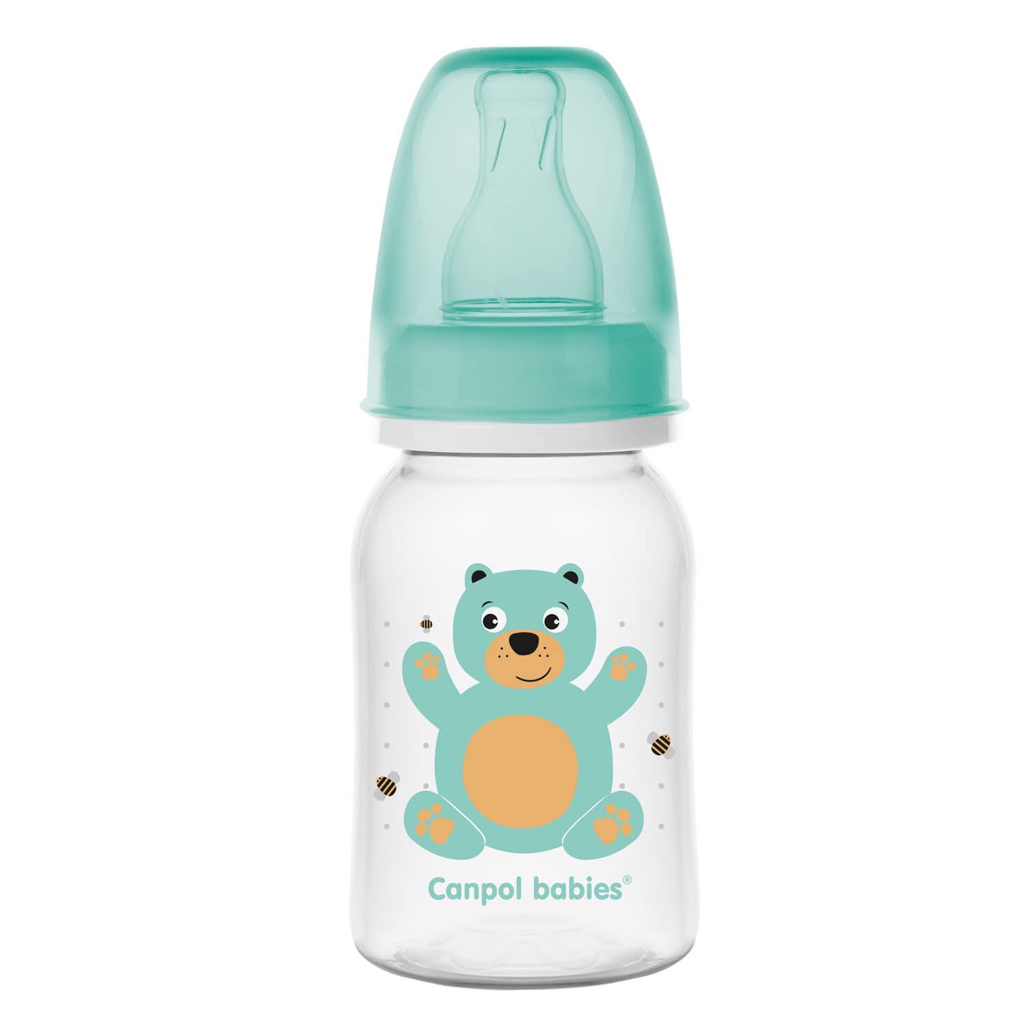 Canpol Babies, butelka wąska antykolkowa Wesołe Zwierzaki, 120 ml x 1 szt.