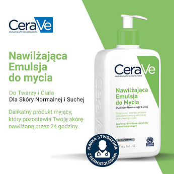 CeraVe, Nawilżająca emulsja do mycia, 236 ml
