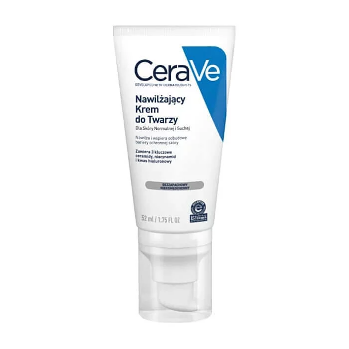 CeraVe Nawilżający Krem do twarzy dla skóry normalnej i suchej, 52 ml