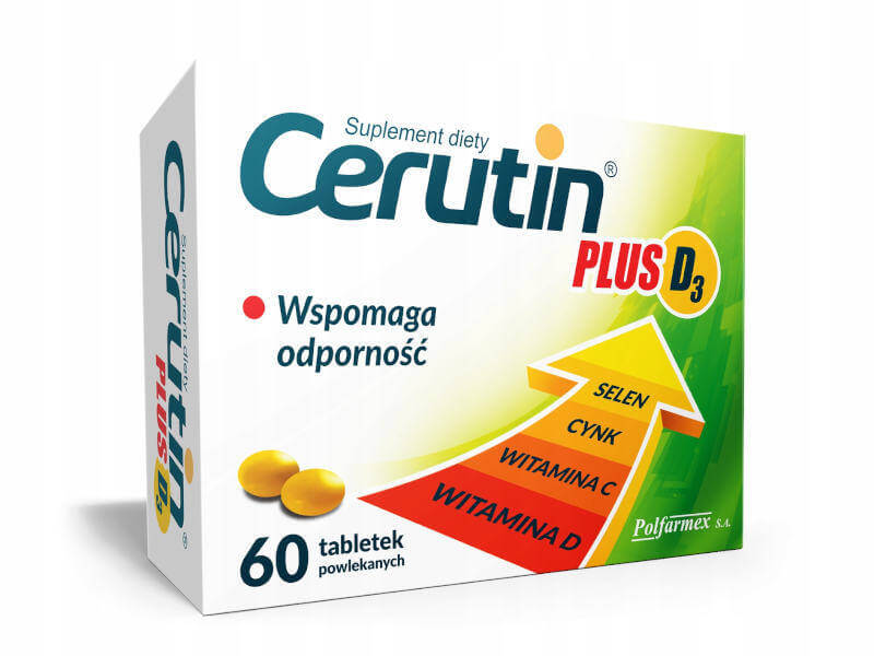 Cerutin Plus D3, tabletki ze składnikami wspierającymi odporność, 60 szt.