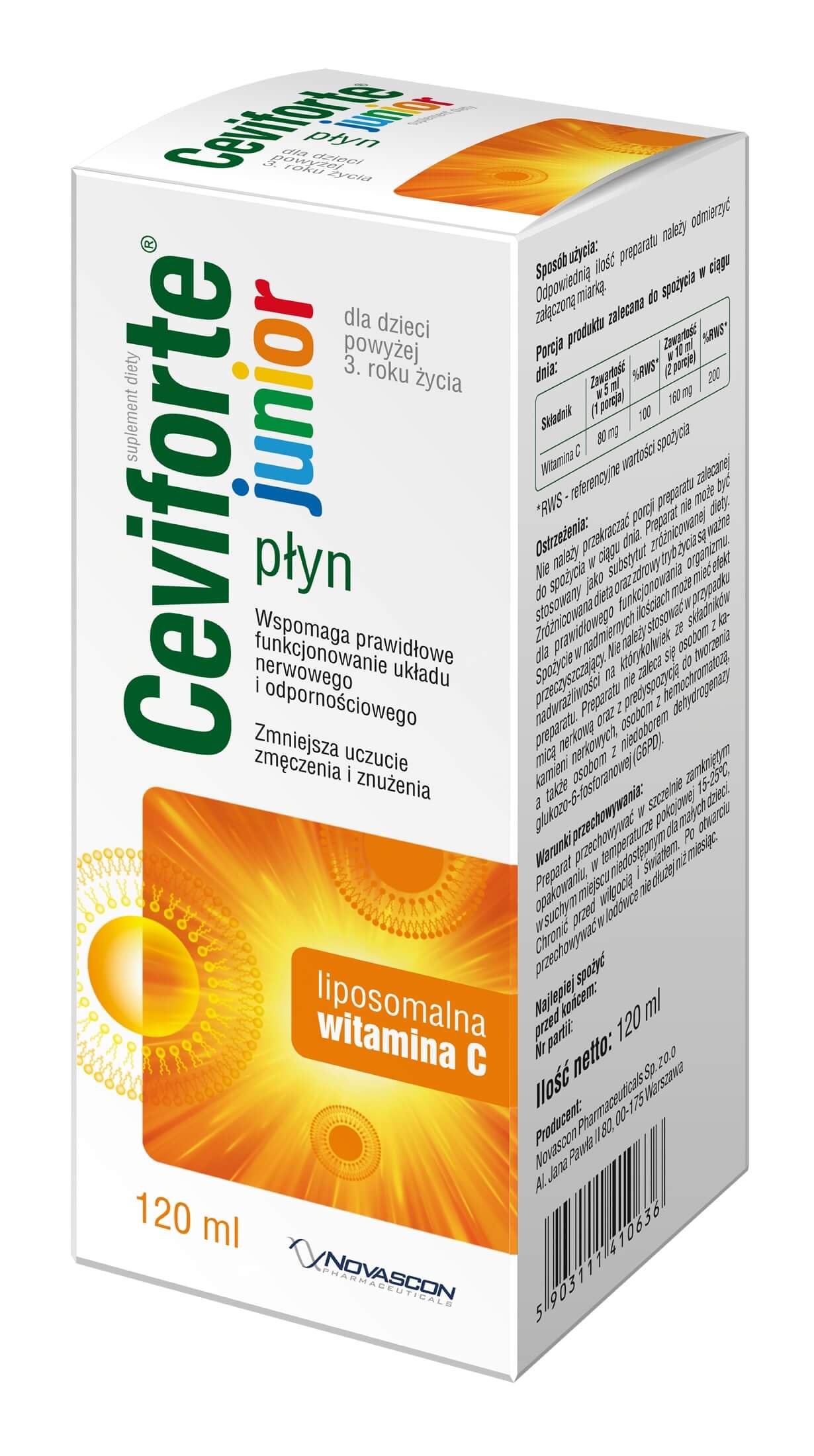 Ceviforte Junior , płyn dla dzieci z witaminą C wspierającą odporność, 120 ml
