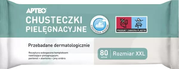 Chusteczki pielęgnacyjne APTEO   do codziennej higieny XXL , 80 szt.