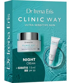 Dr Irena Eris CLINIC WAY NAWILŻANIE, zestaw: krem nawilżający na noc - 50 ml + nawilżający krem BB SPF 50 - 15 ml