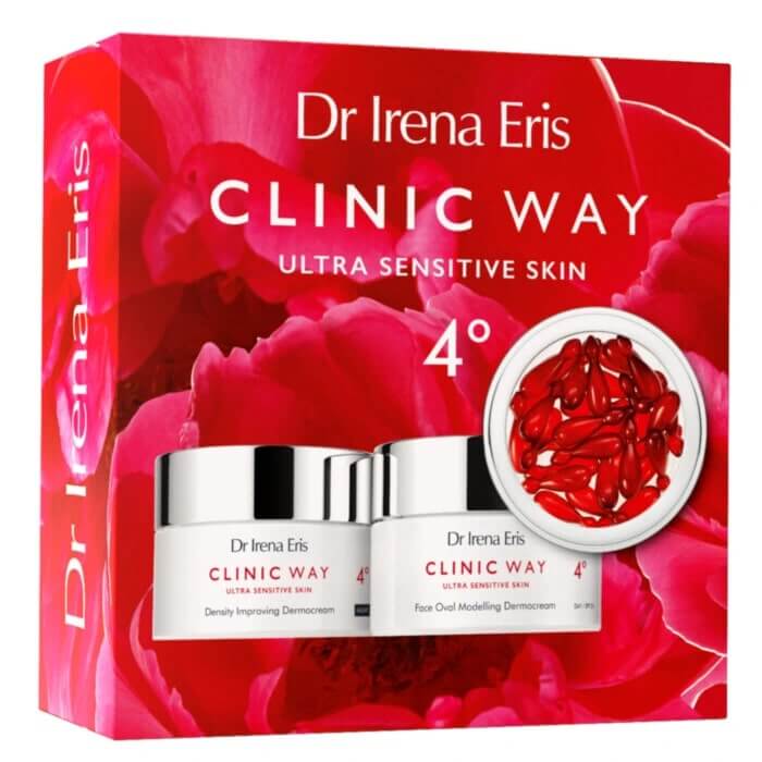 DR IRENA ERIS Dr Irena Eris CLINIC WAY 4º, zestaw: krem na dzień modelujący owal twarzy SPF20 - 50 ml + Krem poprawiający gęstość skóry na noc - 50 ml + Dermokapsułki rewitalizujące - 30 szt — Inhaltsstoffe i ocena