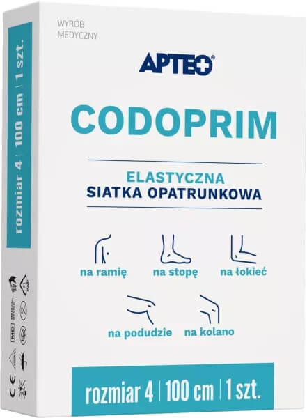 Codoprim APTEO CARE siatka opatrunkowa elastyczna rozmiar 4, 100 cm, 1 szt.