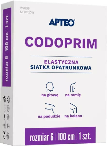Codoprim APTEO CARE  elastyczna siatka opatrunkowa rozmiar 6, 100 cm, 1 szt.