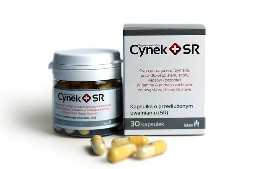 Cynek+SR, kapsułki twarde ze składnikami pomagającymi uzupełnić dietę w cynk, 30 szt.