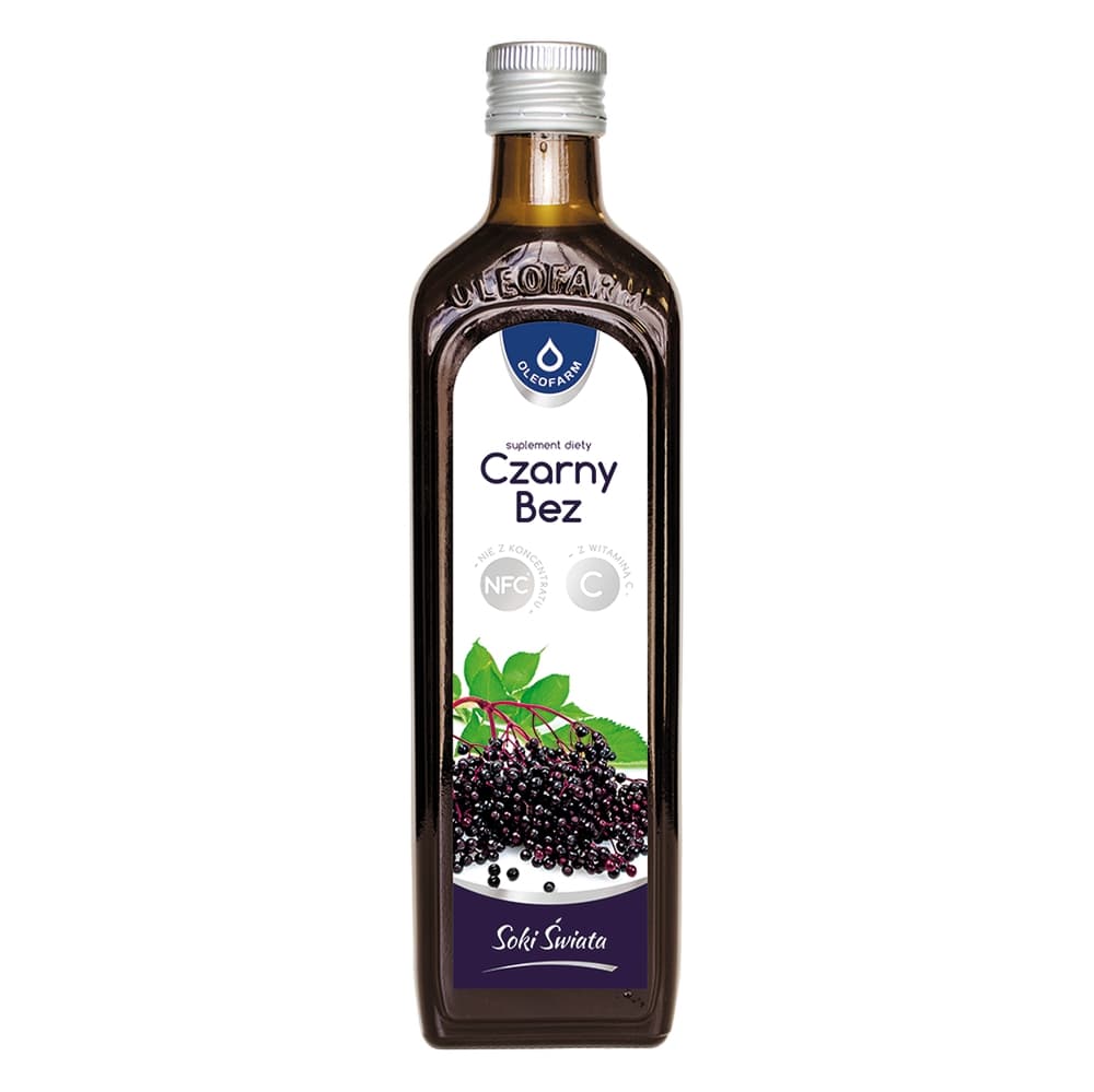 Czarny bez z witaminą C sok ze składnikami wspomagającymi odporność, 490 ml 