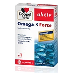 Doppelherz aktiv Omega-3 Forte kapsułki ze składnikami wspomagającymi prawidłową pracę serca, 60 szt.  