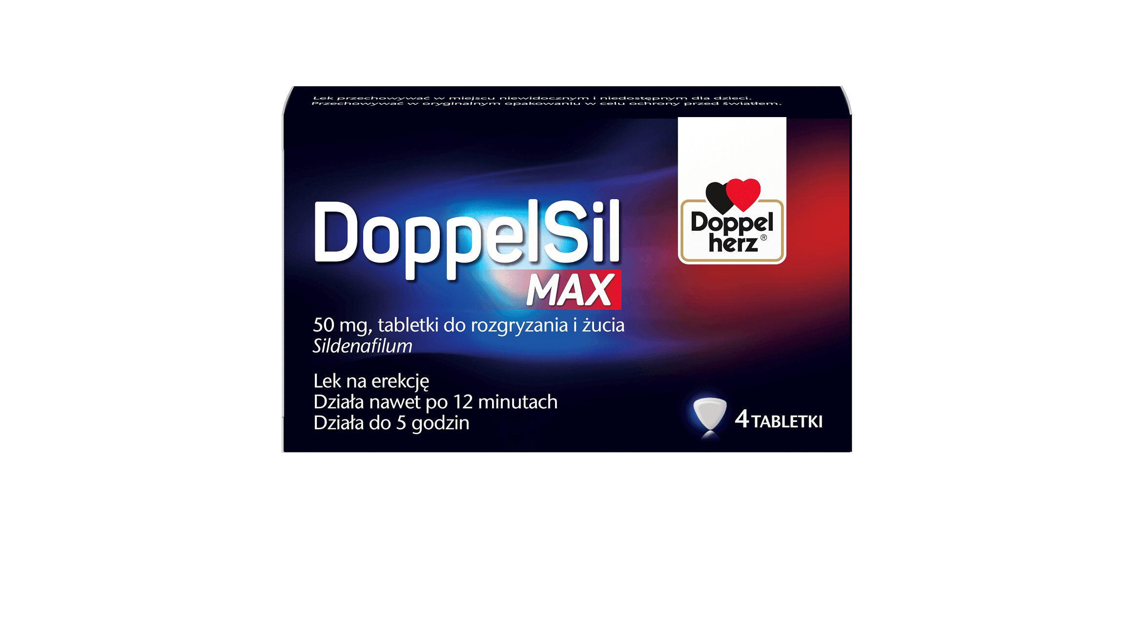 DoppelSil MAX  tabletki do rozgryzyzania i żucia na erekcję, 4 szt.