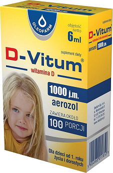 D-Vitum witamina D 1000 j.m., płyn z witaminami D dla dorosłych i dzieci, 6 ml