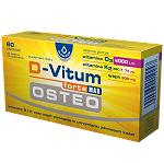 D-Vitum Forte MAX OSTEO tabletki dla osób starszych wspomagające utrzymać zdrowe kości o smaku cytrynowym, 60 szt