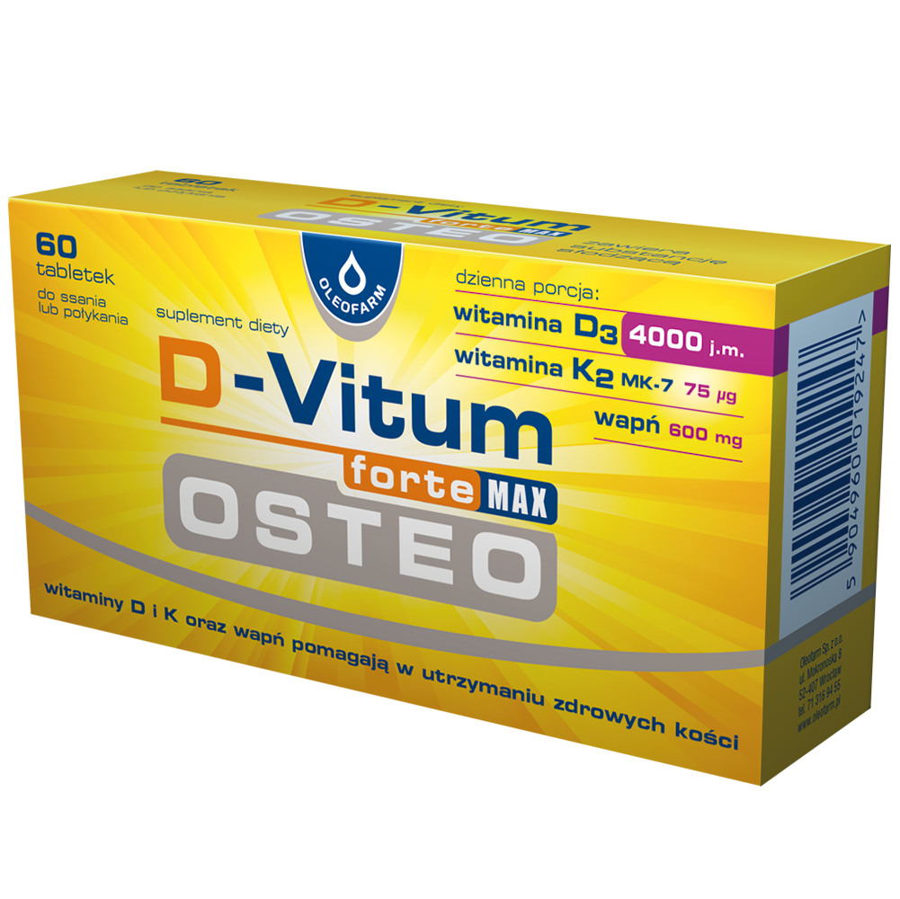D-Vitum Forte MAX OSTEO, tabletki dla osób starszych, 60 szt.