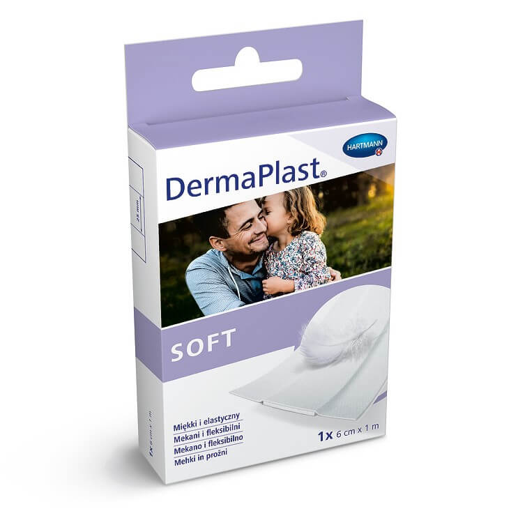DERMAPLAST Soft, plaster miękki i elastyczny 6 cm x 1 m, 1 szt.