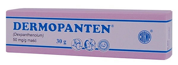Dermopanten  maść do leczenia powierzchownych ran, jak otarcia, skaleczenia, pęknięcia skóry, oparzenia, podrażnienia, 30 g